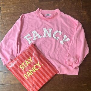FANCY pink mock neck Sweatshirt - Fancy D Boutique